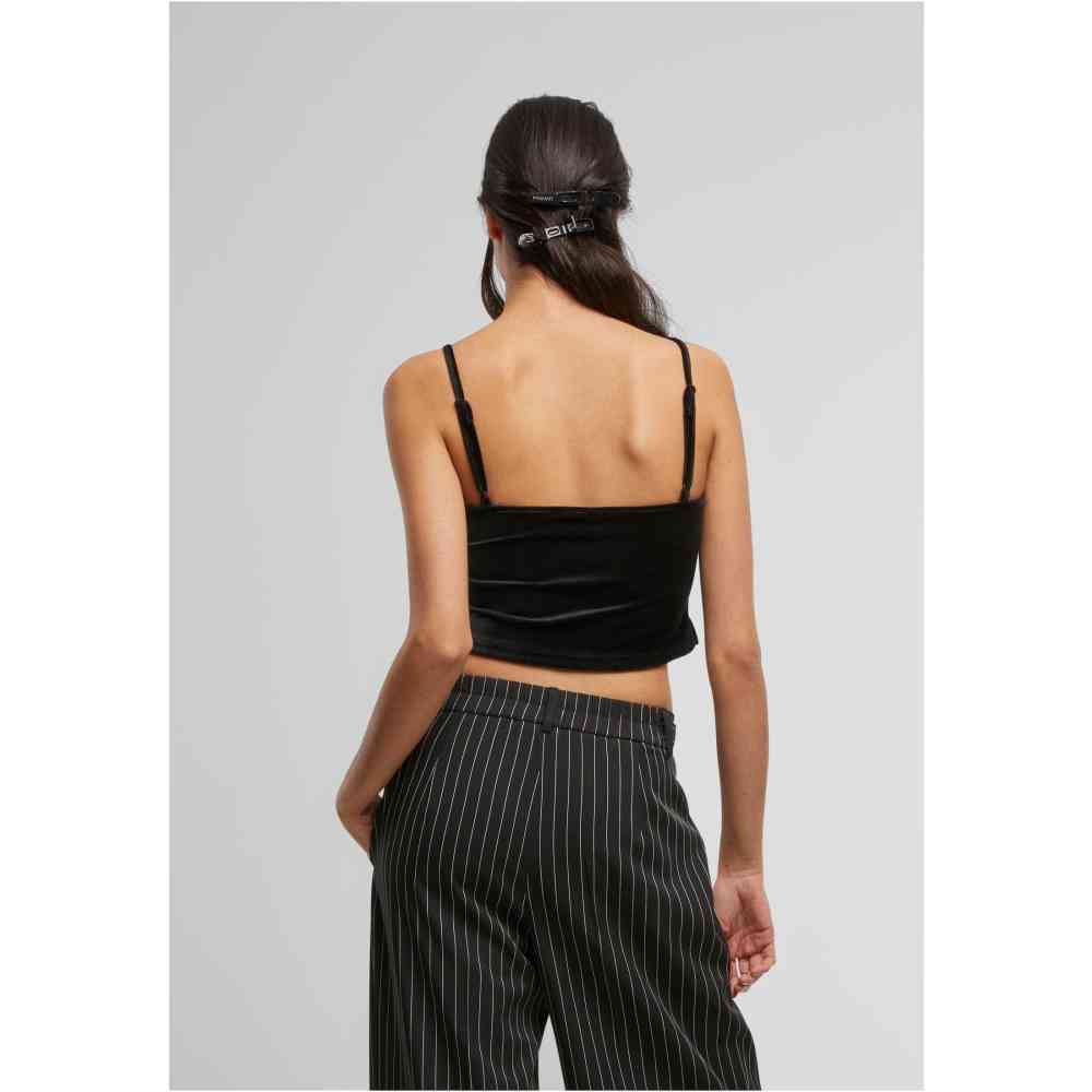 Urban Classics - Short Velvet Crop top - Black
